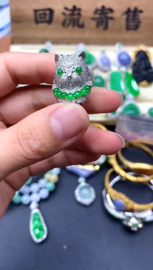 【闪购商品】翡翠戒指18K金镶嵌615-中国好珍宝