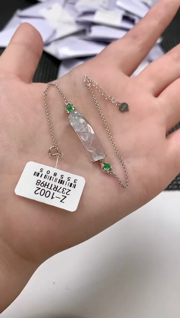 18K金镶嵌手链翡翠74