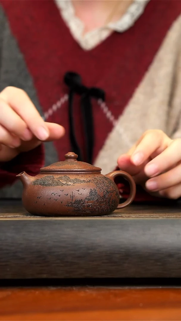 【闪购商品】紫砂茶壶见升茶器 寒江