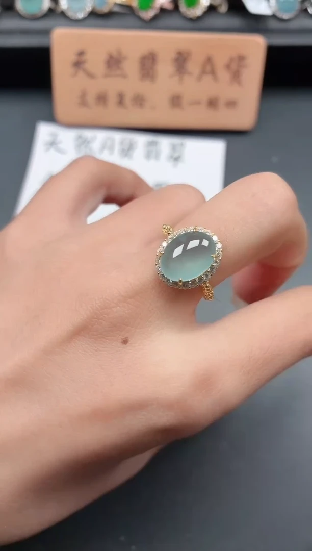 银S925镶嵌戒指翡翠11111
