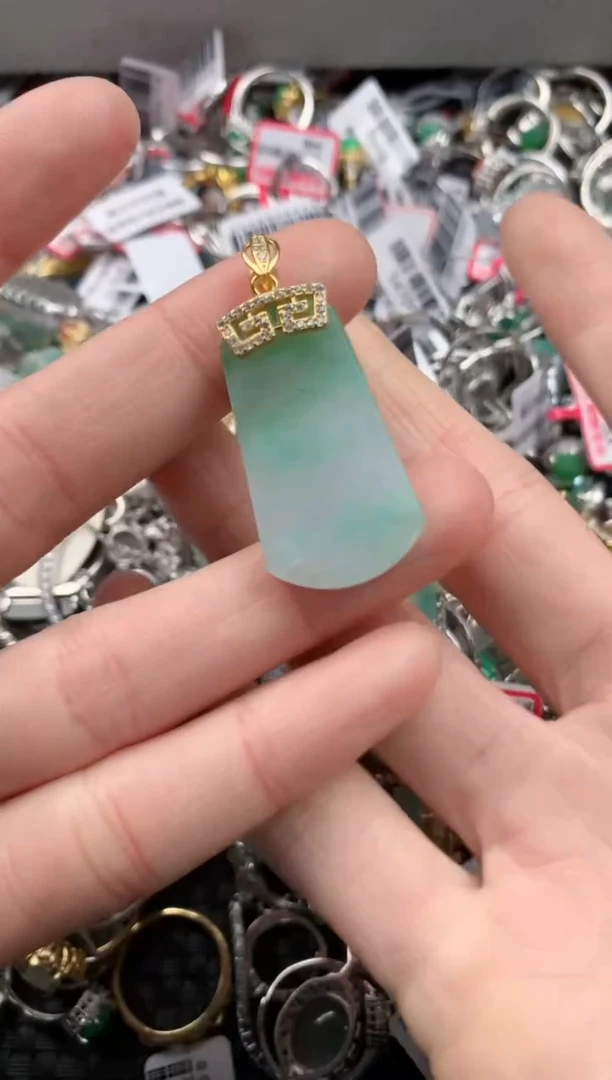 银S925镶嵌戒指翡翠3      2