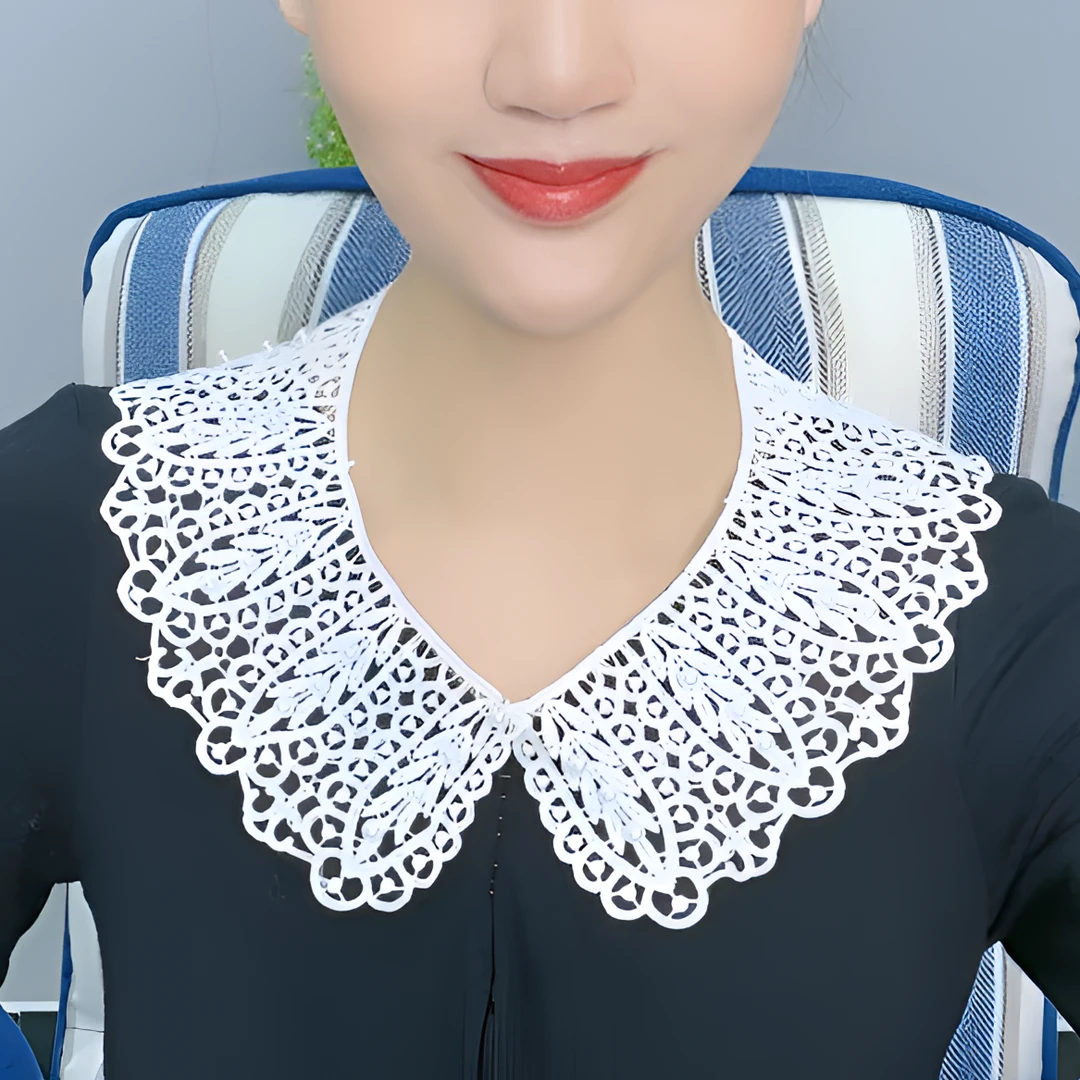 网红爆款披肩女假领子防晒贝珠蕾丝镂空打底内搭护颈装饰百搭夏季