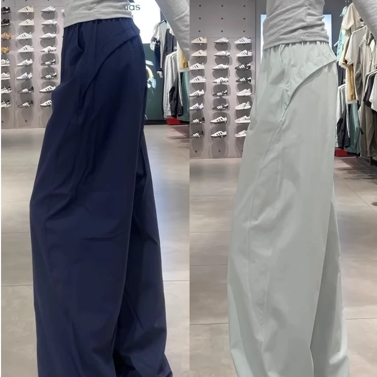 美式工装裤女2025夏季新款小个子速干运动高腰宽松休闲慵懒阔腿裤