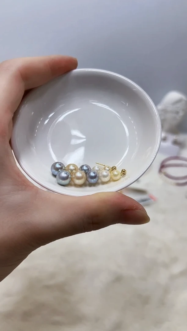 18K金镶嵌海水珍珠DA耳饰@@ye416
