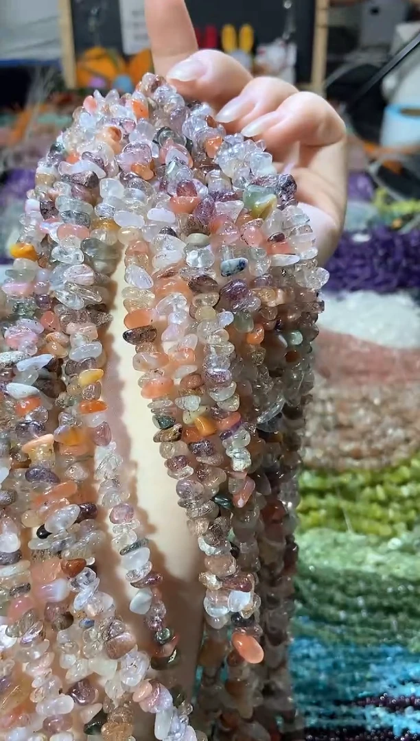 水晶珠宝半成品未镶嵌彩发晶