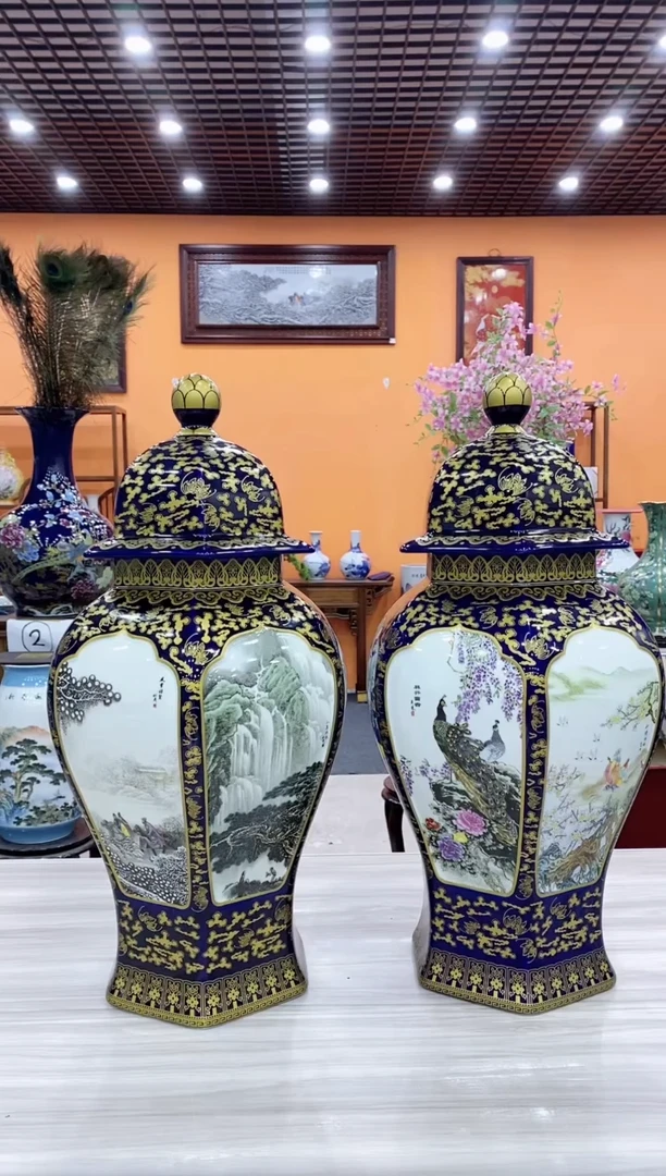 摆件一对《六合如意尊》+礼盒+证书+底座