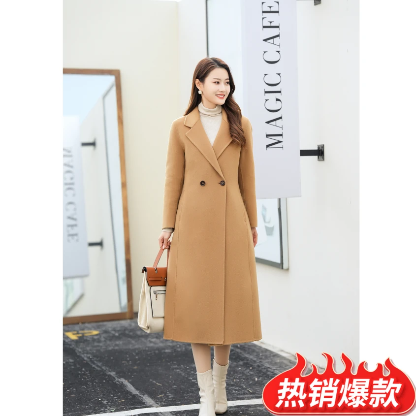 【编号#15 反季清货捡漏】西装领两粒扣大长款修身显瘦羊毛大衣