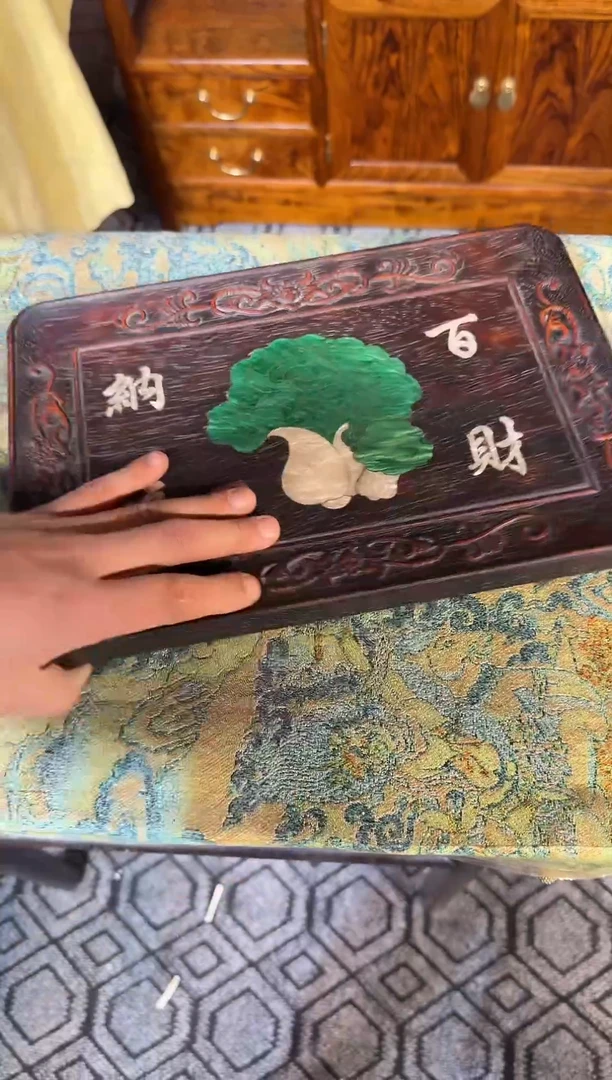 贡木紫檀独板白菜盘1111111111111111