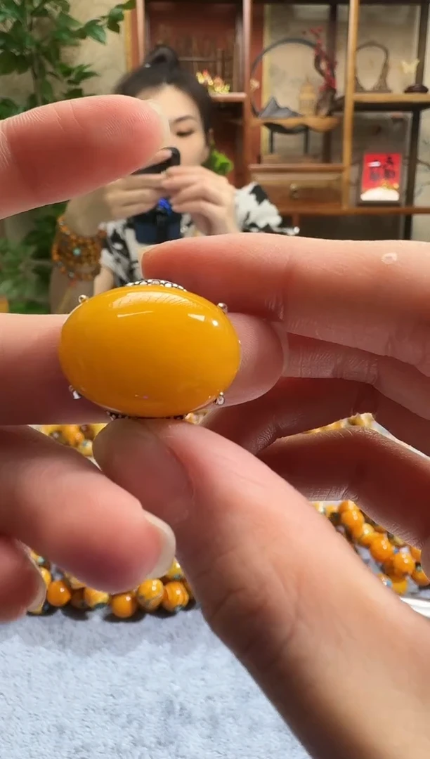 银S925镶嵌颈饰蜜蜡8279天然蜜蜡珠宝奇石假一赔十