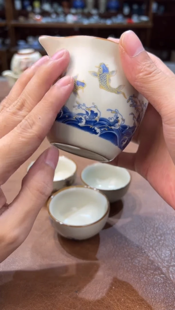 真的很便宜超好看会开片的旅行茶具