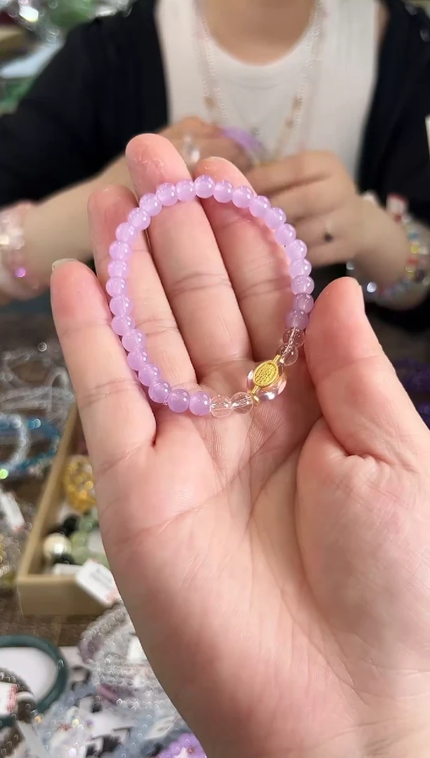 水晶手链未镶嵌紫玉髓金榜题名原创手串
