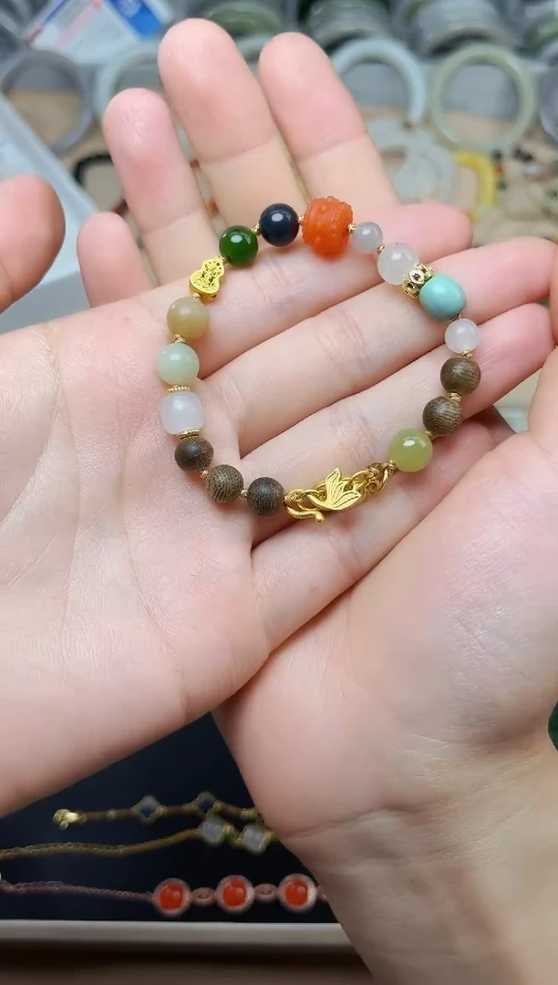 手串未镶嵌和田玉06多宝手串