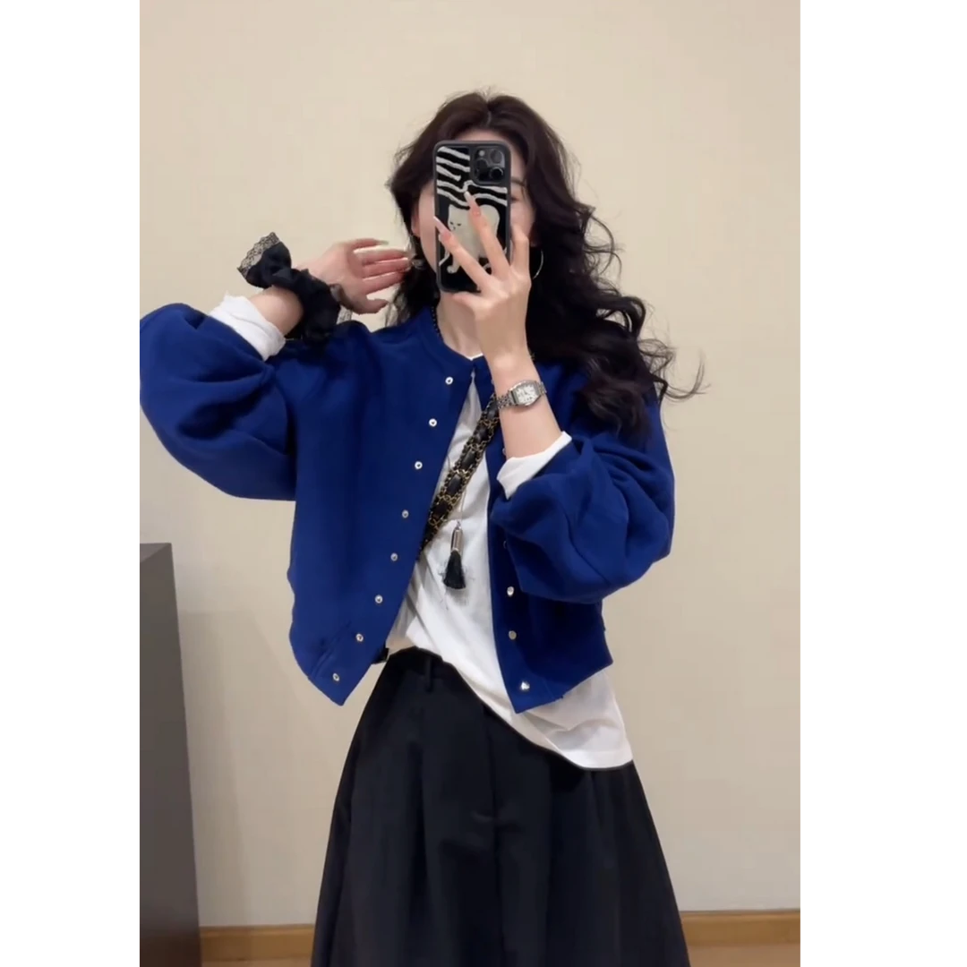 2025秋季新款时尚休闲百搭老钱风好看设计感开衫裤子两件套