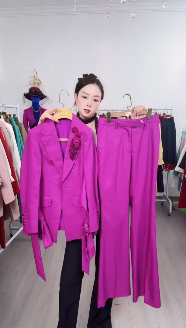 XS码喇叭裤套装