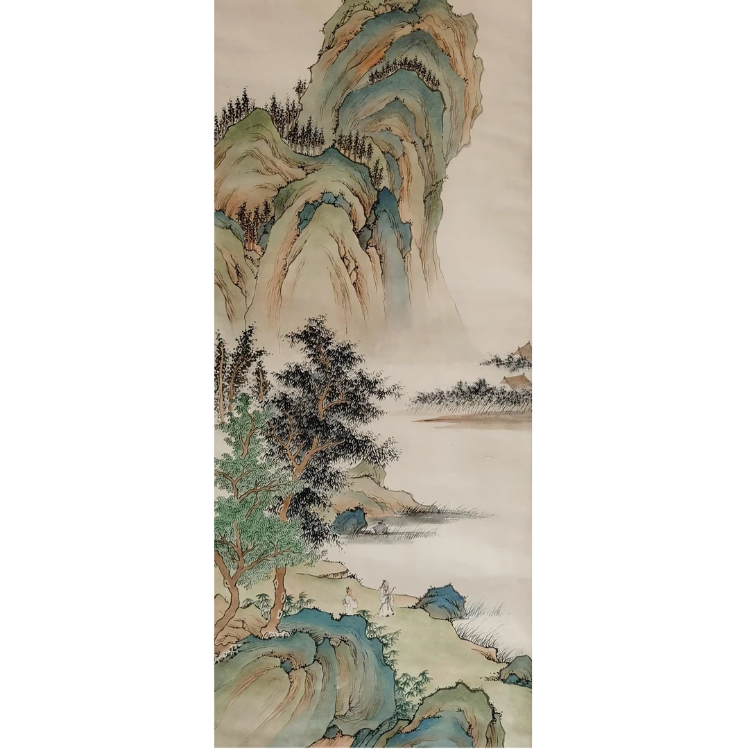 【辽拍】V250709-2-248《山水》（4.2平尺) 纸本镜片  zw111
