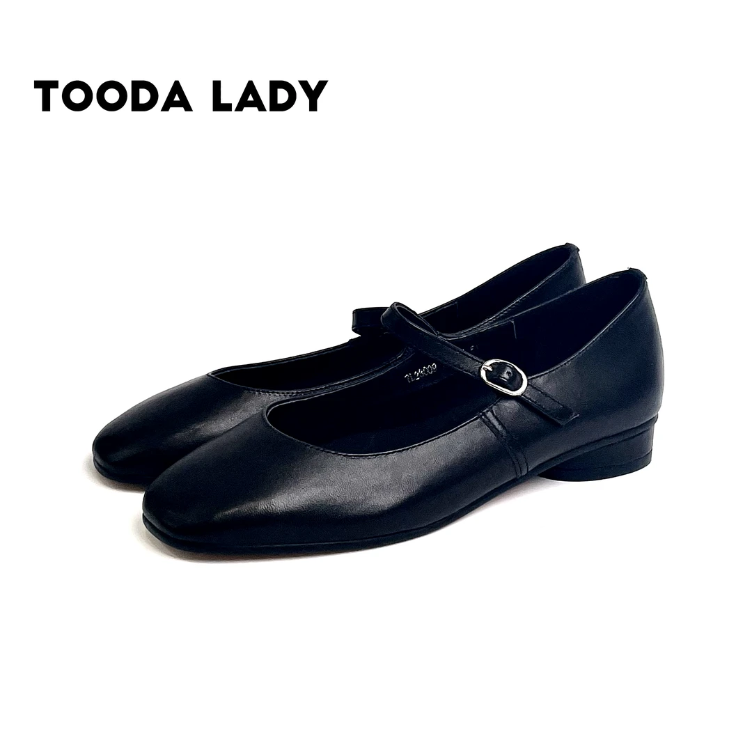 ToodaLady法式玛丽珍小皮鞋温柔单鞋平底羊皮真皮软底复古浅口女