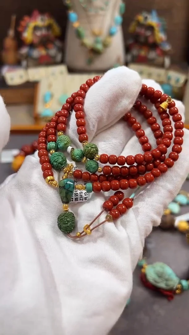 颈饰18K金镶嵌南红玛瑙南红项链