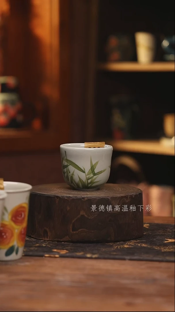 陶瓷景德镇高温釉下手绘陶瓷@L802@