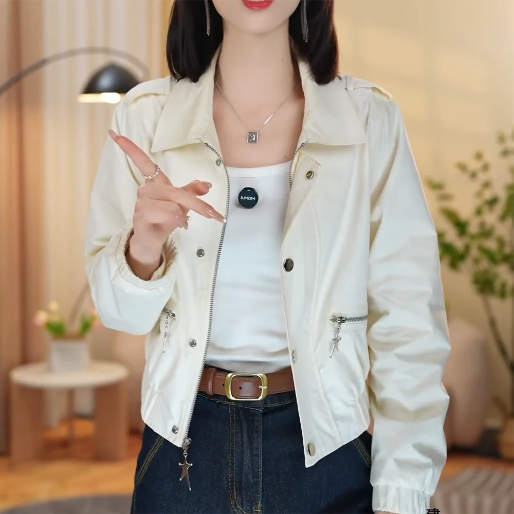 2025秋季新款时尚高级感短外套小个子女士休闲百搭长袖夹克上衣