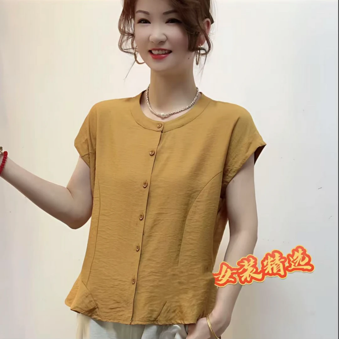 0629女士夏季新款时尚洋气百搭减龄显瘦短袖气质T恤上衣