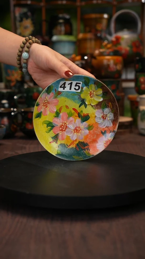 油画手绘釉下彩盘415