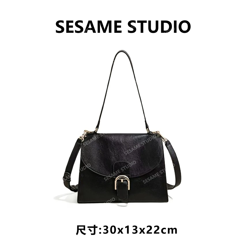 【芝麻集】SK-63127-黑色RAIN.CUN休闲时尚百搭腋下女包