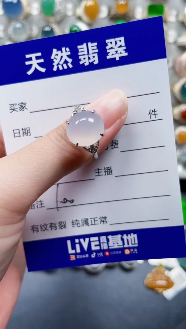 银S925镶嵌戒指翡翠100