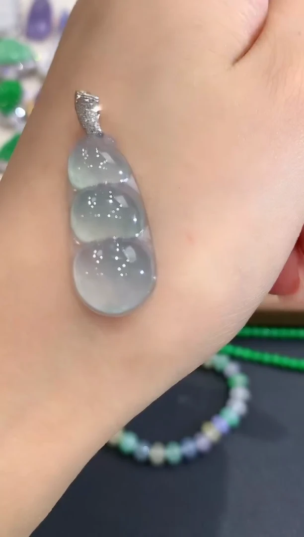 吊坠(不含链)18K金镶嵌翡翠a46