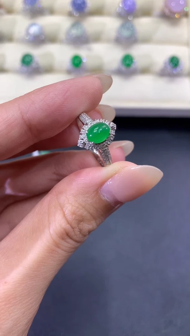 【闪购商品】翡翠戒指18K金镶嵌a31