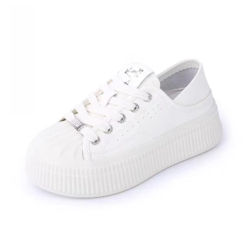 Z369-2025秋季新款女士爆款厚底白色饼干休闲鞋板鞋小白鞋贝壳鞋