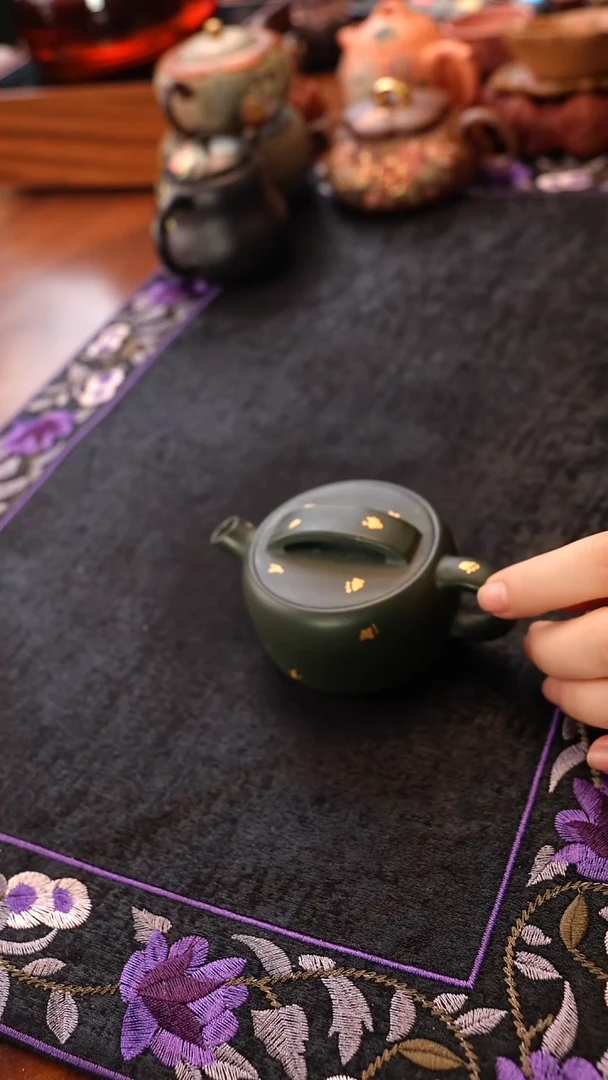 茶壶紫砂绿泥汉瓦壶