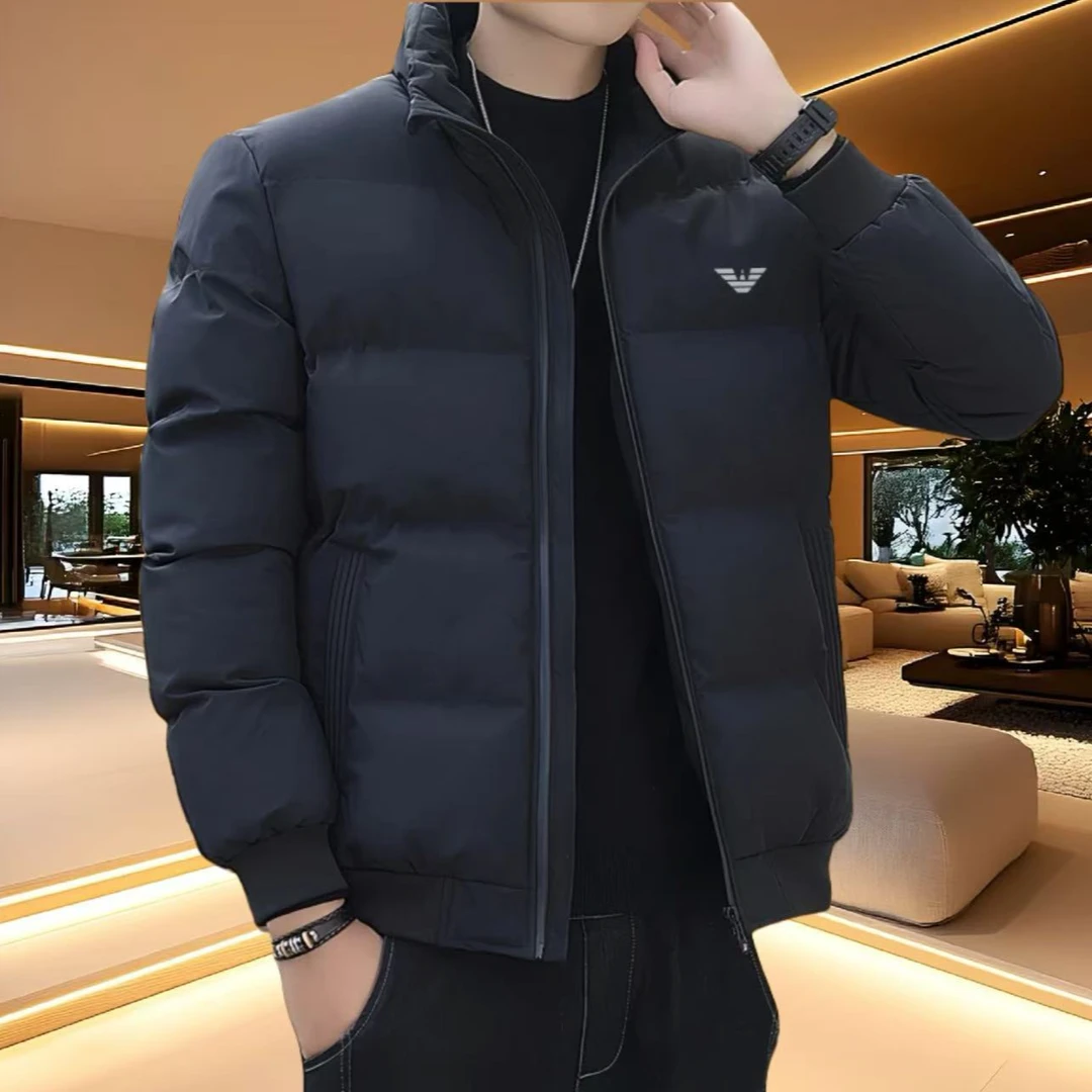 品牌男士棉衣2025春秋寄新款保暖棉服百搭休闲时尚立领袄子外套