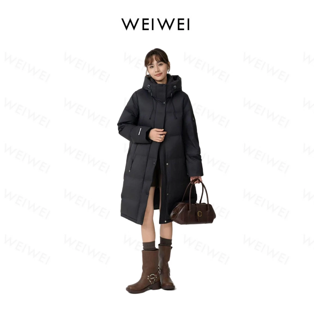【特价】百搭加厚保暖羽绒服女新款过膝长款显瘦柔软连帽外套9705