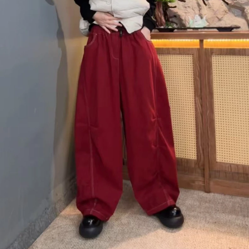 2025秋季炸街女装流光风百搭休闲弯刀裤6076