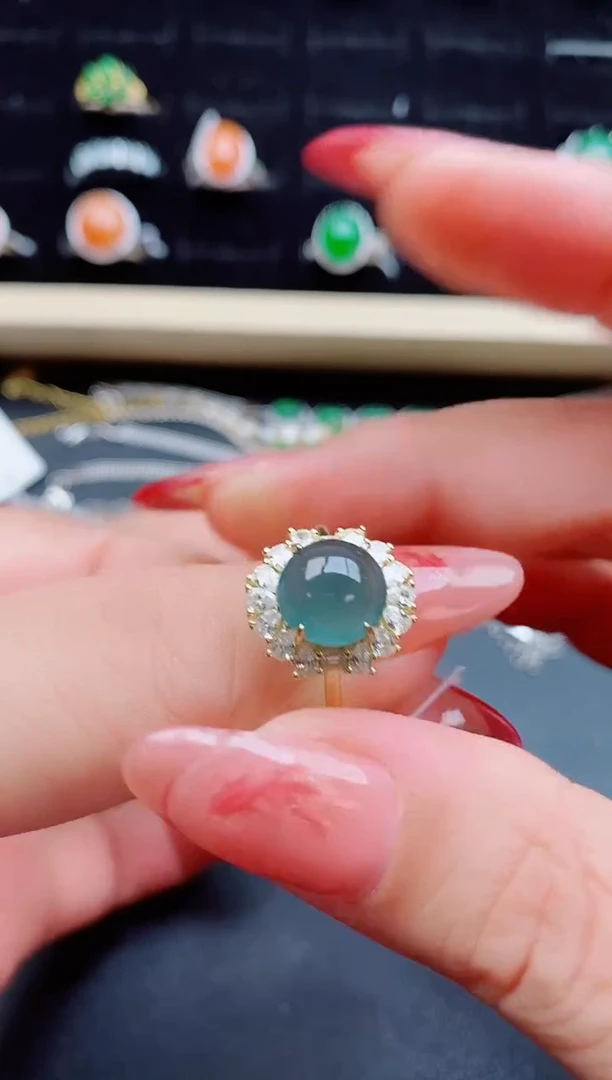 【闪购商品】翡翠戒指银S925镶嵌21321