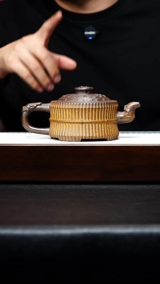 茶壶紫砂宜兴紫砂 太极一捆竹 柴烧龙骨金砂汉瓦