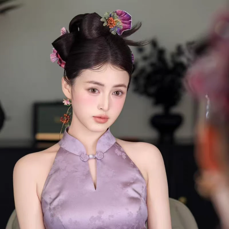 予禧-15371鸢尾花吊饰新娘饰唯美百搭时尚拍照摄影发饰品