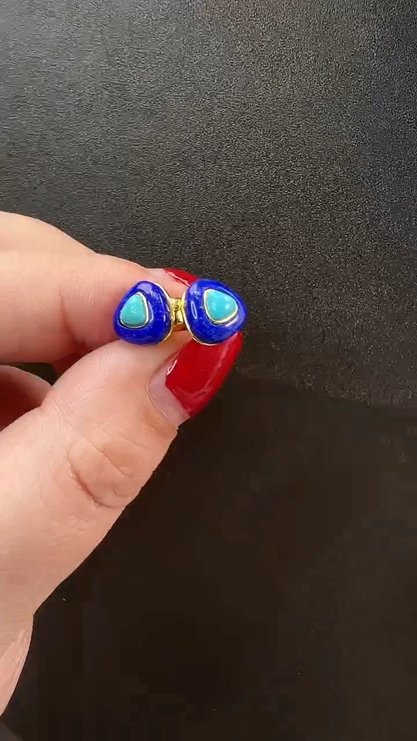 【闪购商品】绿松石耳饰未镶嵌耳环