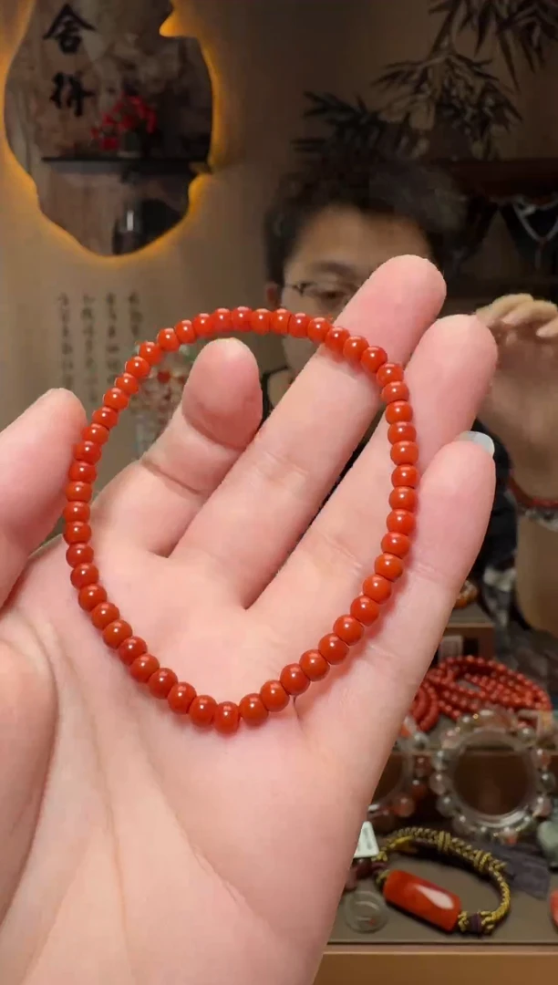未镶嵌原矿无优化无注胶手串南红玛瑙一条4mm+ 多样性发货