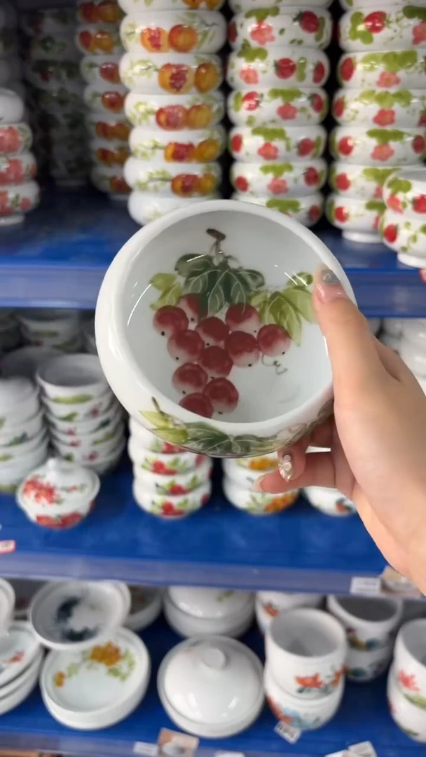 瓷片景德镇高温陶瓷食品级手绘釉中彩-窝窝碗