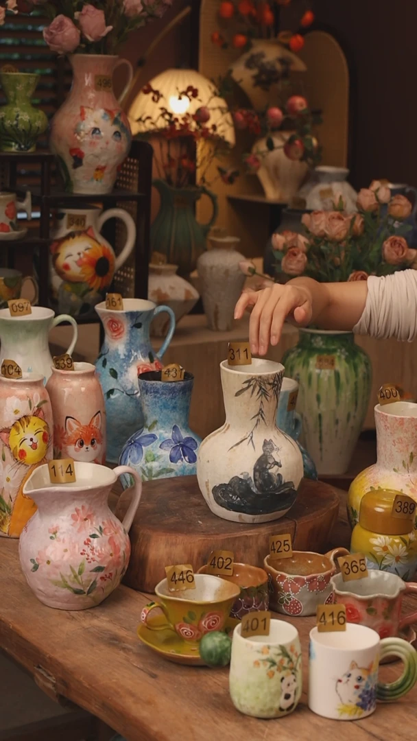 陶瓷景德镇设计师手作花器摆件侘寂风311