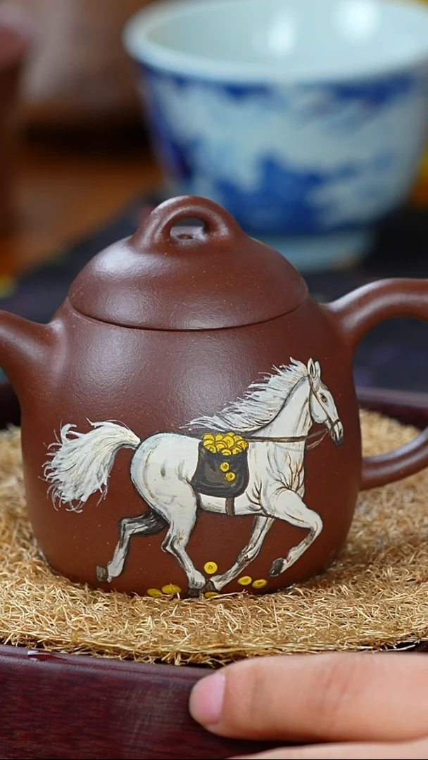 紫砂茶叶罐马上有钱全手工秦权130CC郭星星制