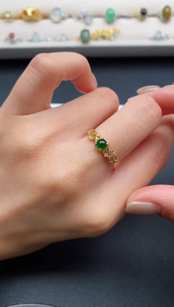 银S925镶嵌戒指翡翠22222222+8