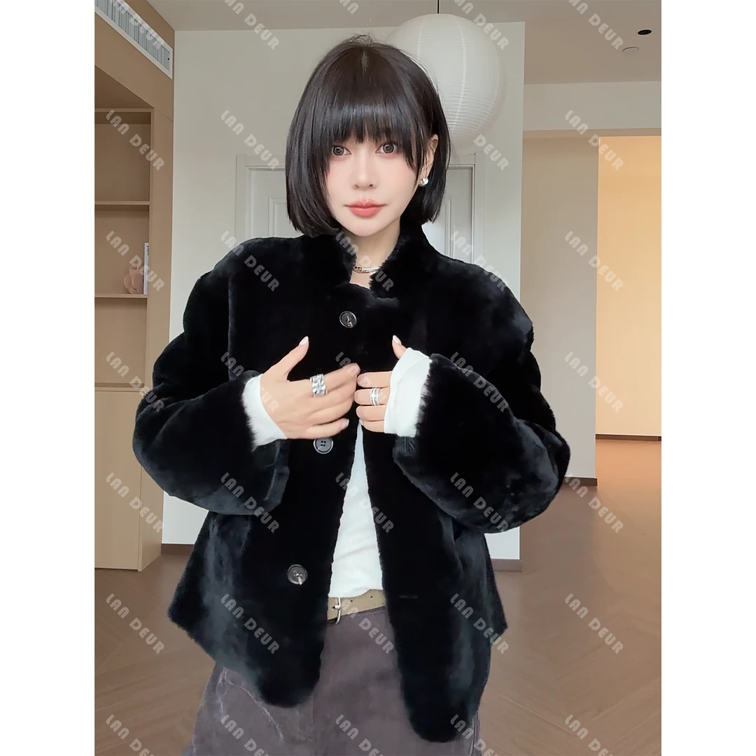 JIUJIU【胶片假日】时尚宽松保暖短款高级感轻奢风外套