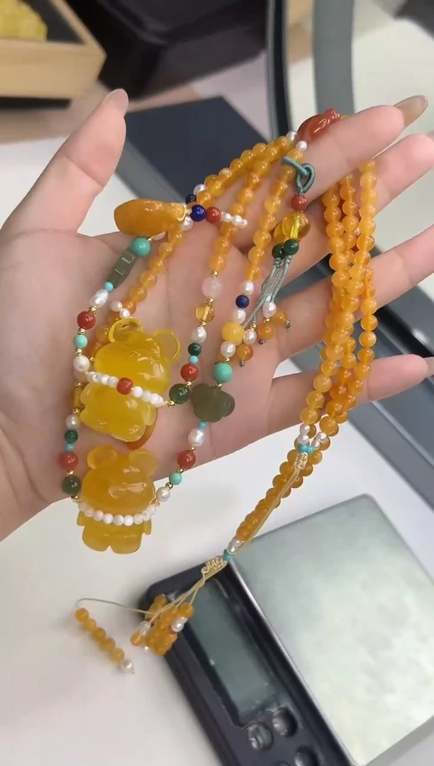 裸石琥珀未镶嵌琥珀蜜蜡吊坠多样性发一条