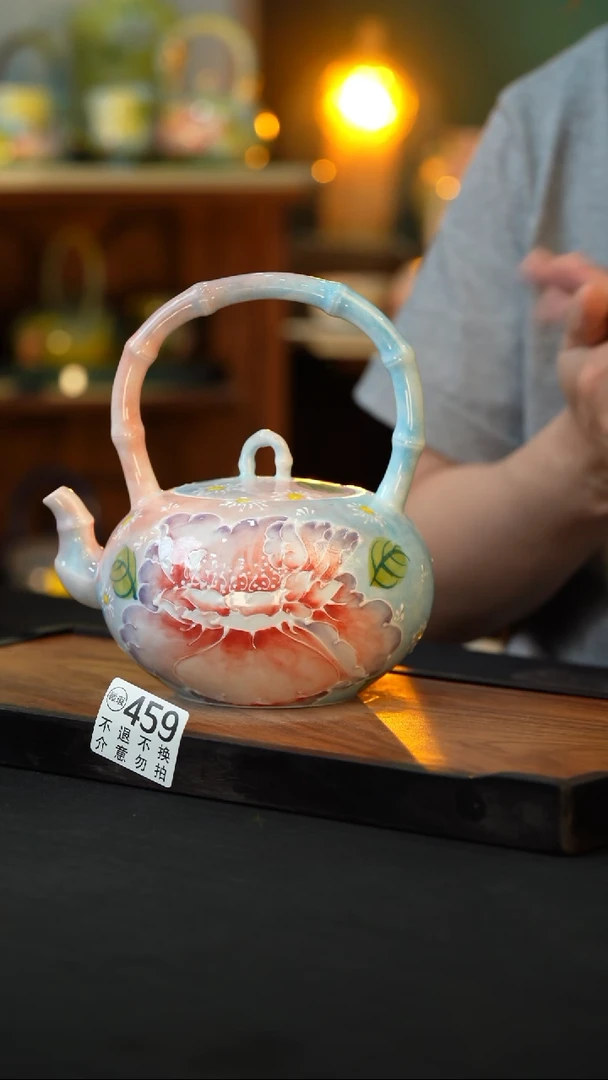 杯手绘心瓷陶瓷浮力微瑕介意勿拍