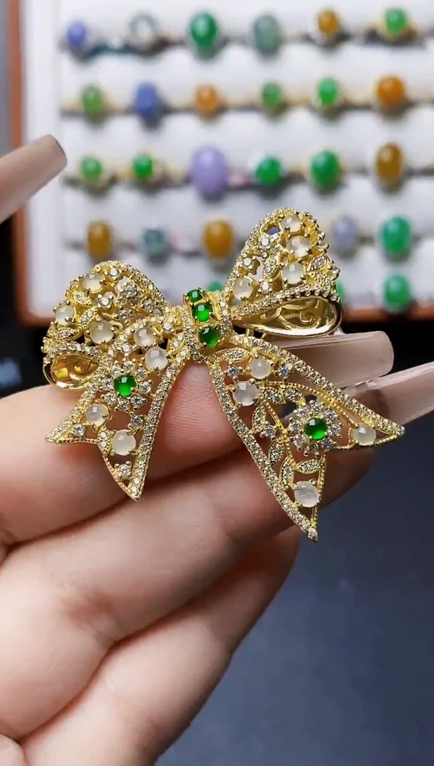 银S925镶嵌戒指翡翠0083