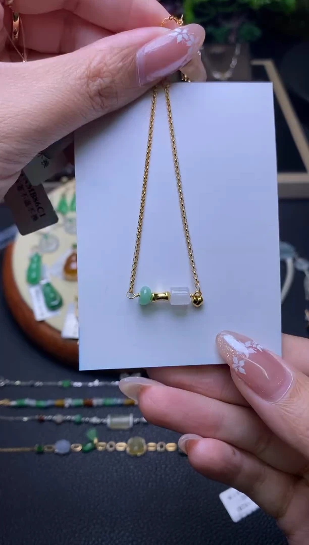 翡翠银S925镶嵌颈饰多样性发其一净货16528