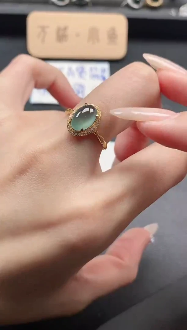 银S925镶嵌戒指翡翠51151