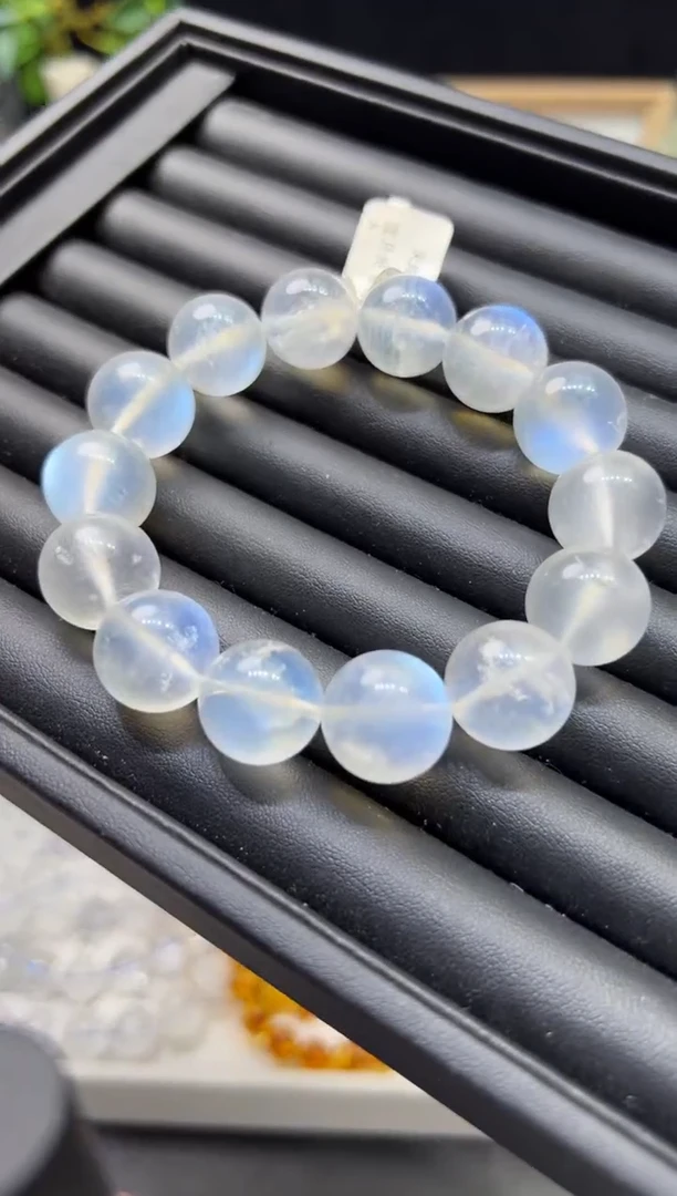 【闪购商品】长石手链未镶嵌15mm蓝月光单圈 默认微瑕
